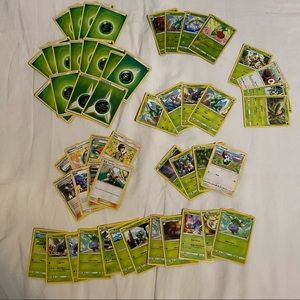 50 Grass Theme Common Pokémon Cards